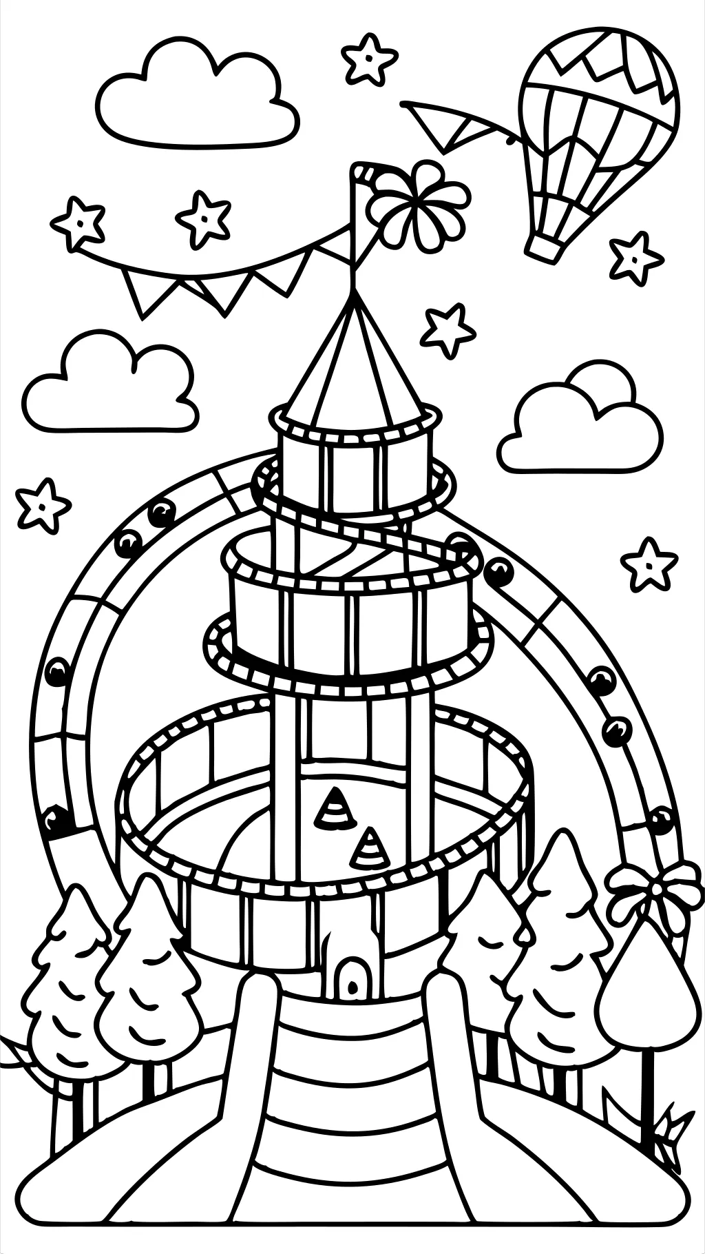 roller coaster coloring pages